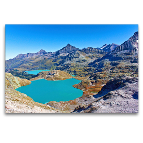 Premium Textil-Leinwand 120 x 80 cm Quer-Format Der Weißsee und der Tauernmoossee | Wandbild, HD-Bild auf Keilrahmen, Fertigbild auf hochwertigem Vlies, Leinwanddruck von Christa Kramer