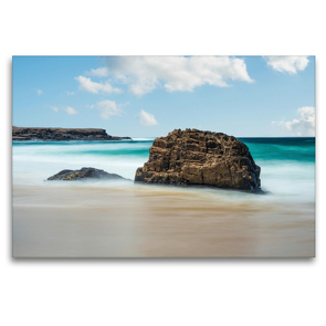 Premium Textil-Leinwand 120 x 80 cm Quer-Format Die einsamen Felsen – Fuerteventura | Wandbild, HD-Bild auf Keilrahmen, Fertigbild auf hochwertigem Vlies, Leinwanddruck von Patrick Klinke