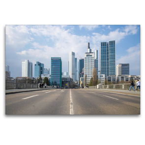 Premium Textil-Leinwand 120 x 80 cm Quer-Format Die Frankfurter Untermainbrücke | Wandbild, HD-Bild auf Keilrahmen, Fertigbild auf hochwertigem Vlies, Leinwanddruck von Rolf Hecker