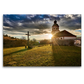 Premium Textil-Leinwand 120 x 80 cm Quer-Format Die Pfarrkirche von Gungolding | Wandbild, HD-Bild auf Keilrahmen, Fertigbild auf hochwertigem Vlies, Leinwanddruck von Markus Treffer