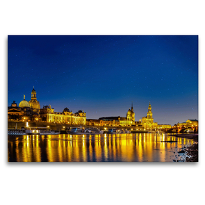 Premium Textil-Leinwand 120 x 80 cm Quer-Format Dresden. Altstadtpanorama. | Wandbild, HD-Bild auf Keilrahmen, Fertigbild auf hochwertigem Vlies, Leinwanddruck von N N