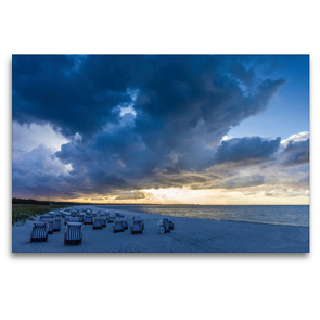 Premium Textil-Leinwand 120 x 80 cm Quer-Format Ein Sturm zieht auf am Strand von Zingst | Wandbild, HD-Bild auf Keilrahmen, Fertigbild auf hochwertigem Vlies, Leinwanddruck von Christian Müringer