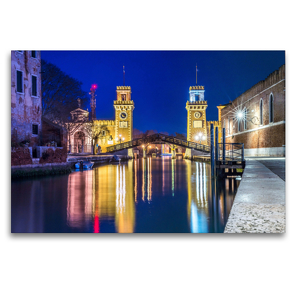 Premium Textil-Leinwand 120 x 80 cm Quer-Format Einfahrt in das Arsenale in Venedig | Wandbild, HD-Bild auf Keilrahmen, Fertigbild auf hochwertigem Vlies, Leinwanddruck von N N