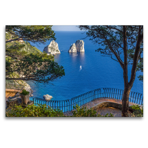 Premium Textil-Leinwand 120 x 80 cm Quer-Format Faraglioni-Felsen auf Capri | Wandbild, HD-Bild auf Keilrahmen, Fertigbild auf hochwertigem Vlies, Leinwanddruck von Christian Müringer