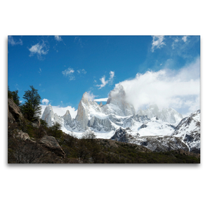 Premium Textil-Leinwand 120 x 80 cm Quer-Format Fitz Roy | Wandbild, HD-Bild auf Keilrahmen, Fertigbild auf hochwertigem Vlies, Leinwanddruck von Teresa Schade