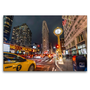 Premium Textil-Leinwand 120 x 80 cm Quer-Format Flatiron Building am Madison Square Park 23 Street | Wandbild, HD-Bild auf Keilrahmen, Fertigbild auf hochwertigem Vlies, Leinwanddruck von Kurt Krause