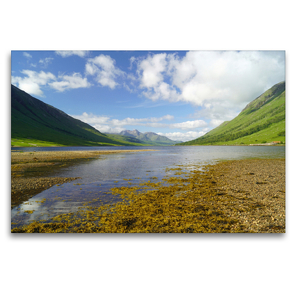 Premium Textil-Leinwand 120 x 80 cm Quer-Format Flussbett im Glen Etive | Wandbild, HD-Bild auf Keilrahmen, Fertigbild auf hochwertigem Vlies, Leinwanddruck von Babett Paul – Babett’s Bildergalerie