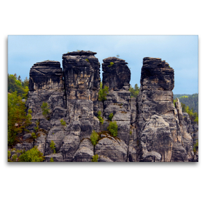 Premium Textil-Leinwand 120 x 80 cm Quer-Format Gansfelsen im Elbsandsteingebirge | Wandbild, HD-Bild auf Keilrahmen, Fertigbild auf hochwertigem Vlies, Leinwanddruck von Veronika Rix