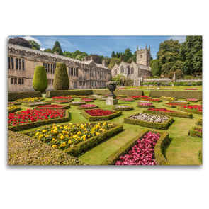 Premium Textil-Leinwand 120 x 80 cm Quer-Format Garten vom Lanhydrock House bei Bodmin in Cornwall, England | Wandbild, HD-Bild auf Keilrahmen, Fertigbild auf hochwertigem Vlies, Leinwanddruck von Christian Müringer