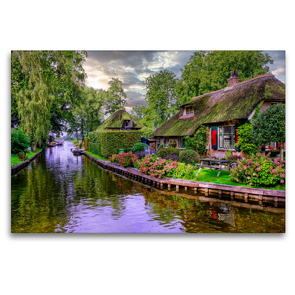 Premium Textil-Leinwand 120 x 80 cm Quer-Format Giethoorn | Wandbild, HD-Bild auf Keilrahmen, Fertigbild auf hochwertigem Vlies, Leinwanddruck von Peter Roder