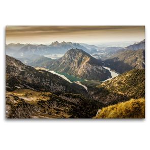 Premium Textil-Leinwand 120 x 80 cm Quer-Format Heiterwanger See & Plansee | Wandbild, HD-Bild auf Keilrahmen, Fertigbild auf hochwertigem Vlies, Leinwanddruck von Maik Major