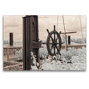 Premium Textil-Leinwand 120 x 80 cm Quer-Format Hitzacker als Infrarot-Fotografie | Wandbild, HD-Bild auf Keilrahmen, Fertigbild auf hochwertigem Vlies, Leinwanddruck von Heike Langenkamp
