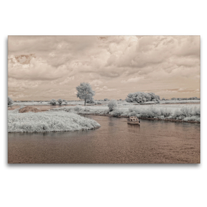 Premium Textil-Leinwand 120 x 80 cm Quer-Format Hitzacker als Infrarot-Fotografie | Wandbild, HD-Bild auf Keilrahmen, Fertigbild auf hochwertigem Vlies, Leinwanddruck von Heike Langenkamp