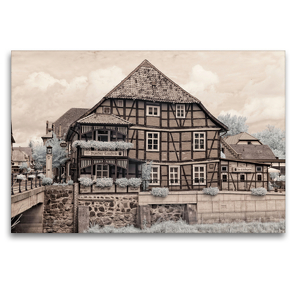 Premium Textil-Leinwand 120 x 80 cm Quer-Format Hitzacker als Infrarot-Fotografie | Wandbild, HD-Bild auf Keilrahmen, Fertigbild auf hochwertigem Vlies, Leinwanddruck von Heike Langenkamp