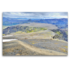 Premium Textil-Leinwand 120 x 80 cm Quer-Format Hochplateau vor zerklüfteter Landschaft | Wandbild, HD-Bild auf Keilrahmen, Fertigbild auf hochwertigem Vlies, Leinwanddruck von Travelina