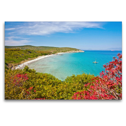 Premium Textil-Leinwand 120 x 80 cm Quer-Format Isola di Sant’Antioco, Cala Coaquaddus | Wandbild, HD-Bild auf Keilrahmen, Fertigbild auf hochwertigem Vlies, Leinwanddruck von Hanna Wagner