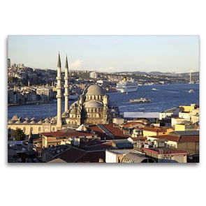 Premium Textil-Leinwand 120 x 80 cm Quer-Format Istanbul – Süleymaniye-Moschee | Wandbild, HD-Bild auf Keilrahmen, Fertigbild auf hochwertigem Vlies, Leinwanddruck von Michael Herzog