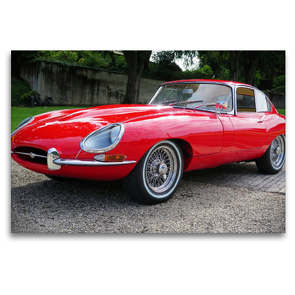 Premium Textil-Leinwand 120 x 80 cm Quer-Format Jaguar E-Type Series 1 in Horgen bei Zürich. | Wandbild, HD-Bild auf Keilrahmen, Fertigbild auf hochwertigem Vlies, Leinwanddruck von Arie Wubben