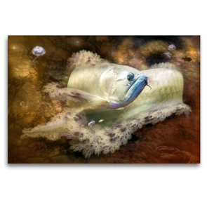Premium Textil-Leinwand 120 x 80 cm Quer-Format Januaal | Wandbild, HD-Bild auf Keilrahmen, Fertigbild auf hochwertigem Vlies, Leinwanddruck von Garrulus glandarius