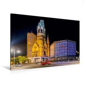 Premium Textil-Leinwand 120 x 80 cm Quer-Format Kaiser-Wilhelm-Gedächtniskirche | Wandbild, HD-Bild auf Keilrahmen, Fertigbild auf hochwertigem Vlies, Leinwanddruck von Ingo Gerlach von Gerlach,  Ingo