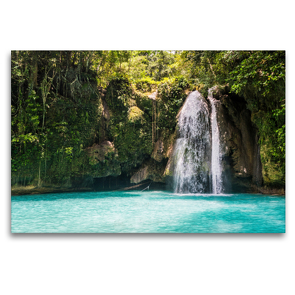 Premium Textil-Leinwand 120 x 80 cm Quer-Format KAWASAN FALLS CEBU | Wandbild, HD-Bild auf Keilrahmen, Fertigbild auf hochwertigem Vlies, Leinwanddruck von www.lets-do-this.de