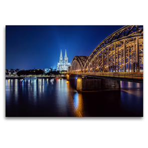 Premium Textil-Leinwand 120 x 80 cm Quer-Format Kölner Dom | Wandbild, HD-Bild auf Keilrahmen, Fertigbild auf hochwertigem Vlies, Leinwanddruck von Alexander Gründel