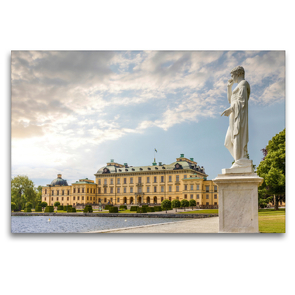 Premium Textil-Leinwand 120 x 80 cm Quer-Format Königsschloss Drottningholm bei Stockholm | Wandbild, HD-Bild auf Keilrahmen, Fertigbild auf hochwertigem Vlies, Leinwanddruck von Christian Müringer