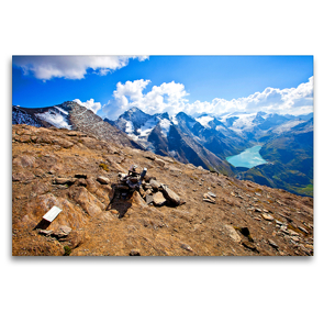 Premium Textil-Leinwand 120 x 80 cm Quer-Format Kurze Rast am Bauernbrachkogel 3125m | Wandbild, HD-Bild auf Keilrahmen, Fertigbild auf hochwertigem Vlies, Leinwanddruck von Christa Kramer