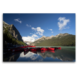 Premium Textil-Leinwand 120 x 80 cm Quer-Format Lake Louise / Alberta | Wandbild, HD-Bild auf Keilrahmen, Fertigbild auf hochwertigem Vlies, Leinwanddruck von Georg Beck