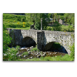 Premium Textil-Leinwand 120 x 80 cm Quer-Format Le pont des Pélerins – Saint-Chély-d’Aubrac – Dep. Aveyron | Wandbild, HD-Bild auf Keilrahmen, Fertigbild auf hochwertigem Vlies, Leinwanddruck von Flori0