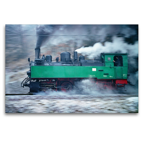 Premium Textil-Leinwand 120 x 80 cm Quer-Format Malletlok NWE11 mit Volldampf auf der Selketalbahn | Wandbild, HD-Bild auf Keilrahmen, Fertigbild auf hochwertigem Vlies, Leinwanddruck von Michael Bromm