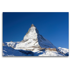 Premium Textil-Leinwand 120 x 80 cm Quer-Format Matterhorn 4478 m in den Walliser Alpen | Wandbild, HD-Bild auf Keilrahmen, Fertigbild auf hochwertigem Vlies, Leinwanddruck von Andreas Riedmiller