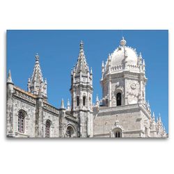 Premium Textil-Leinwand 120 x 80 cm Quer-Format Mosteiro dos Jerónimos, Kloster in Belem in Lissabon, Portugal | Wandbild, HD-Bild auf Keilrahmen, Fertigbild auf hochwertigem Vlies, Leinwanddruck von Marion Meyer © Stimmungsbilder1