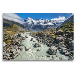 Premium Textil-Leinwand 120 x 80 cm Quer-Format Mount Cook Nationalpark | Wandbild, HD-Bild auf Keilrahmen, Fertigbild auf hochwertigem Vlies, Leinwanddruck von Katja Jentschura