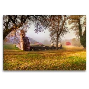 Premium Textil-Leinwand 120 x 80 cm Quer-Format Mühlenruine am Kloster Chorin bei Eberswalde im Landkreis Barnim | Wandbild, HD-Bild auf Keilrahmen, Fertigbild auf hochwertigem Vlies, Leinwanddruck von studio-fifty-five