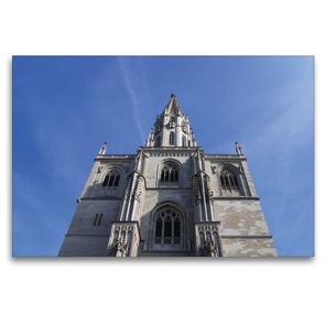 Premium Textil-Leinwand 120 x 80 cm Quer-Format Münster | Wandbild, HD-Bild auf Keilrahmen, Fertigbild auf hochwertigem Vlies, Leinwanddruck von Kattobello