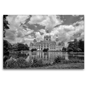 Premium Textil-Leinwand 120 x 80 cm Quer-Format Neues Rathaus in Hannover | Wandbild, HD-Bild auf Keilrahmen, Fertigbild auf hochwertigem Vlies, Leinwanddruck von kattobello