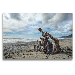 Premium Textil-Leinwand 120 x 80 cm Quer-Format Ngakawau Beach, Neuseeland | Wandbild, HD-Bild auf Keilrahmen, Fertigbild auf hochwertigem Vlies, Leinwanddruck von Katja Jentschura