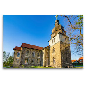 Premium Textil-Leinwand 120 x 80 cm Quer-Format Nicolaikirche | Wandbild, HD-Bild auf Keilrahmen, Fertigbild auf hochwertigem Vlies, Leinwanddruck von Dirk Meutzner