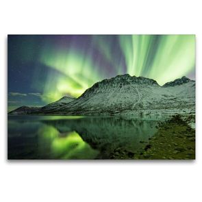 Premium Textil-Leinwand 120 x 80 cm Quer-Format Nordlicht Norwegen | Wandbild, HD-Bild auf Keilrahmen, Fertigbild auf hochwertigem Vlies, Leinwanddruck von Johann Schörkhuber