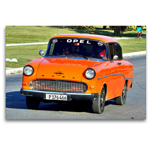 Premium Textil-Leinwand 120 x 80 cm Quer-Format Opel Rekord P1 in Santa Maria del Mar auf Kuba | Wandbild, HD-Bild auf Keilrahmen, Fertigbild auf hochwertigem Vlies, Leinwanddruck von Henning von Löwis of Menar