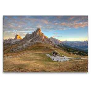 Premium Textil-Leinwand 120 x 80 cm Quer-Format Passo di Giau in den Dolomiten | Wandbild, HD-Bild auf Keilrahmen, Fertigbild auf hochwertigem Vlies, Leinwanddruck von Michael Valjak