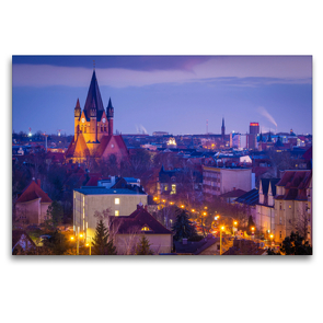 Premium Textil-Leinwand 120 x 80 cm Quer-Format Pauluskirche in Halle-Saale | Wandbild, HD-Bild auf Keilrahmen, Fertigbild auf hochwertigem Vlies, Leinwanddruck von Martin Wasilewski