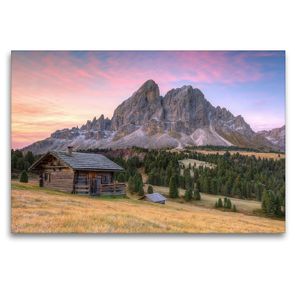 Premium Textil-Leinwand 120 x 80 cm Quer-Format Peitlerkofel am Würzjoch in Südtirol | Wandbild, HD-Bild auf Keilrahmen, Fertigbild auf hochwertigem Vlies, Leinwanddruck von Michael Valjak