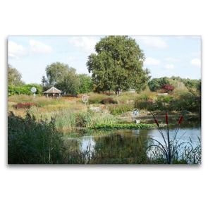 Premium Textil-Leinwand 120 x 80 cm Quer-Format Pensthorpe Natural Park mit Skulpturen von Jenny Pickford, Norfolk, England | Wandbild, HD-Bild auf Keilrahmen, Fertigbild auf hochwertigem Vlies, Leinwanddruck von Gisela Kruse