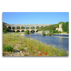 Premium Textil-Leinwand 120 x 80 cm Quer-Format Pont du Gard | Wandbild, HD-Bild auf Keilrahmen, Fertigbild auf hochwertigem Vlies, Leinwanddruck von Beate Bussenius