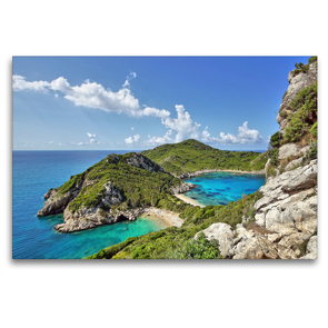 Premium Textil-Leinwand 120 x 80 cm Quer-Format Porto Timoni die Zwillingsbucht | Wandbild, HD-Bild auf Keilrahmen, Fertigbild auf hochwertigem Vlies, Leinwanddruck von Martina Fornal