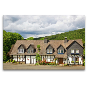 Premium Textil-Leinwand 120 x 80 cm Quer-Format Quereinhaus aus dem frühen 18. Jahrhundert in Mauden | Wandbild, HD-Bild auf Keilrahmen, Fertigbild auf hochwertigem Vlies, Leinwanddruck von Matthias Schaefgen