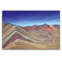 Premium Textil-Leinwand 120 x 80 cm Quer-Format Rainbow Mountain, Vinicunca, Peru | Wandbild, HD-Bild auf Keilrahmen, Fertigbild auf hochwertigem Vlies, Leinwanddruck von © viaje.ch