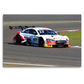 Premium Textil-Leinwand 120 x 80 cm Quer-Format Rene Rast, Audi RS5 DTM | Wandbild, HD-Bild auf Keilrahmen, Fertigbild auf hochwertigem Vlies, Leinwanddruck von Tobias Gorges